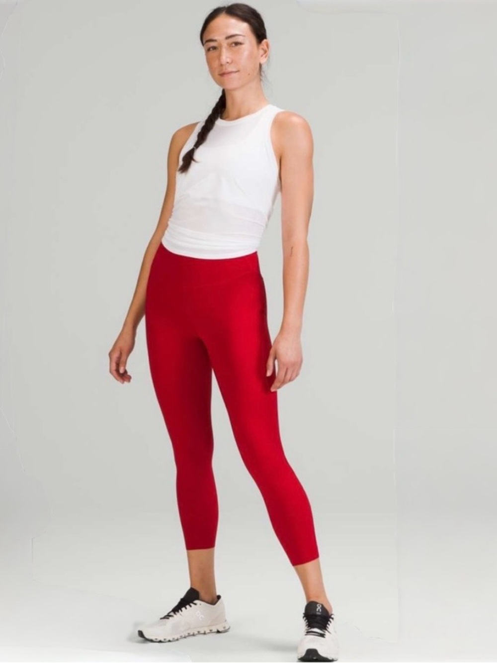 LULULEMON, Dark Red Base Pace High-Rise Crop 23" Inseam Workout Leggings,Size 12